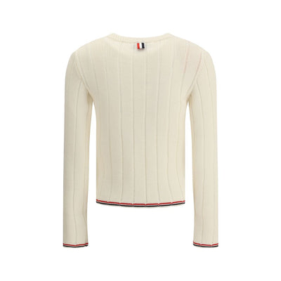 Thom Browne Cream Fleece Wool Sweatshirt