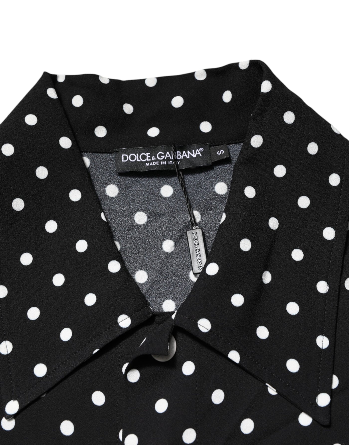 Dolce & Gabbana Black Polka Dot Short Sleeves Collared Polo T-shirt