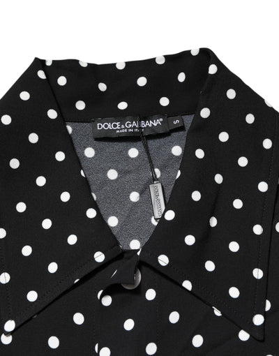 Dolce & Gabbana Black Polka Dot Short Sleeves Collared Polo T-shirt