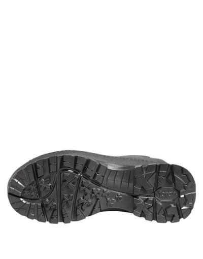 Dolce & Gabbana Black Argento Pull On Rain Boots Shoes