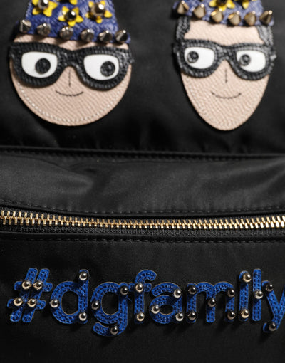 Dolce & Gabbana Black Nylon #DGFAMILY VULCANO Embellished Backpack Bag