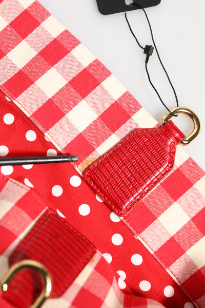 Dolce & Gabbana Red I Love Pizza Rhinestone Embellished Tote Bag