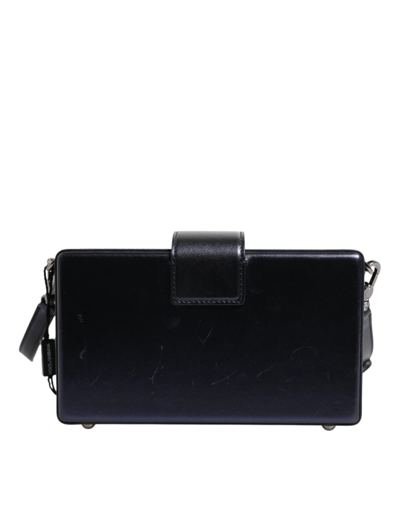 Dolce & Gabbana Blue DG BOX Lambskin Leather Crossbody Strap Bag