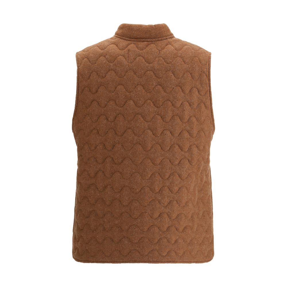 Fabiana Filippi Brown Fleece Wool Sleveless Jacket