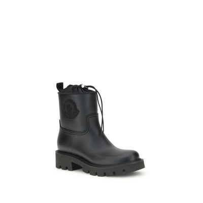 Moncler Black Rubber Lace-Up Boots