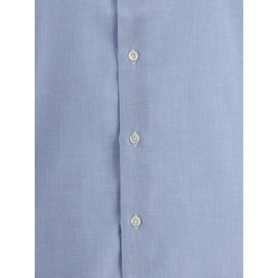 Finamore Light Blue Cotton Dress Shirt