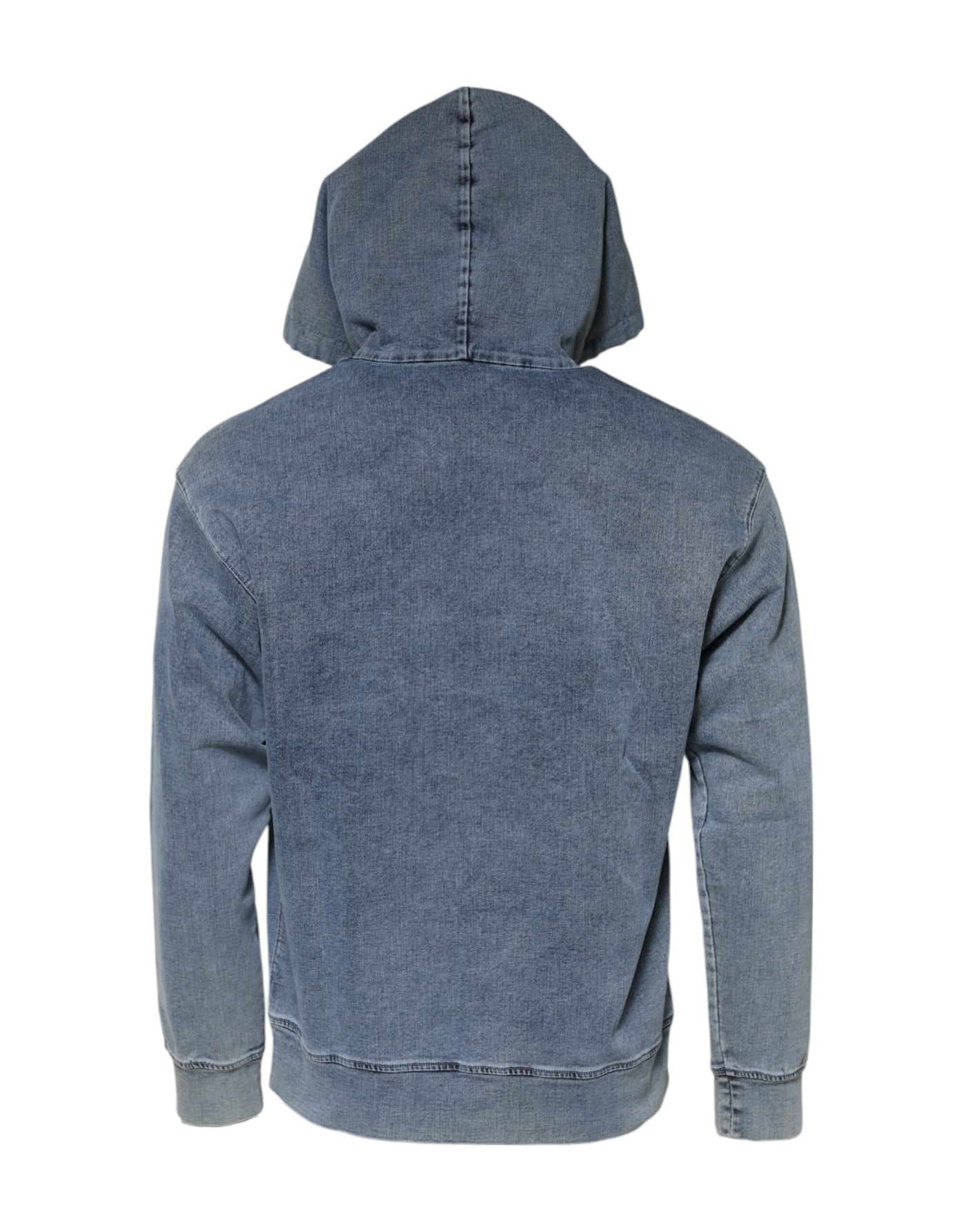 Dolce & Gabbana Blue Cotton Blend Hooded Sweatshirt Sweater