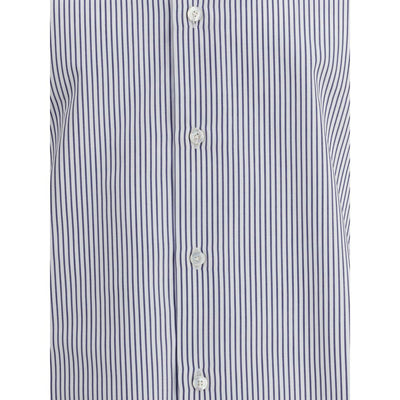 Finamore Blue Cotton Pattern Shirt