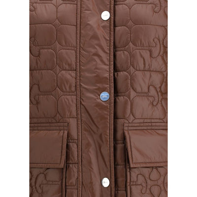 Ganni Shiny Quilt Midi Jacket