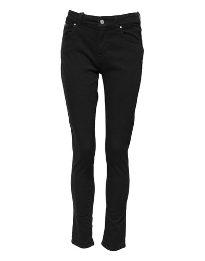 Dolce & Gabbana Black Cotton Skinny Mid Waist Denim Jeans