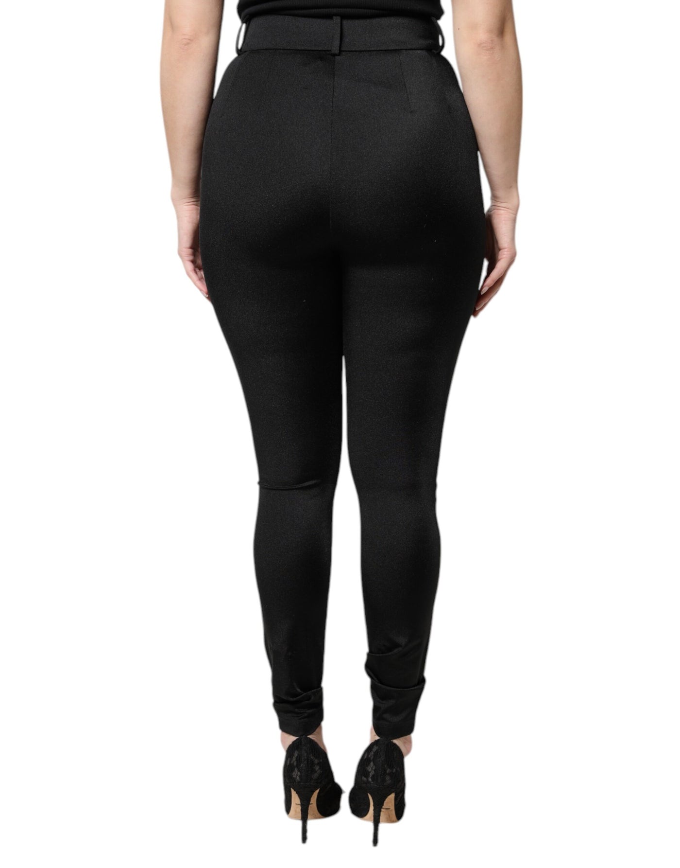 Dolce & Gabbana Black Nylon Leggings Stretch Pants
