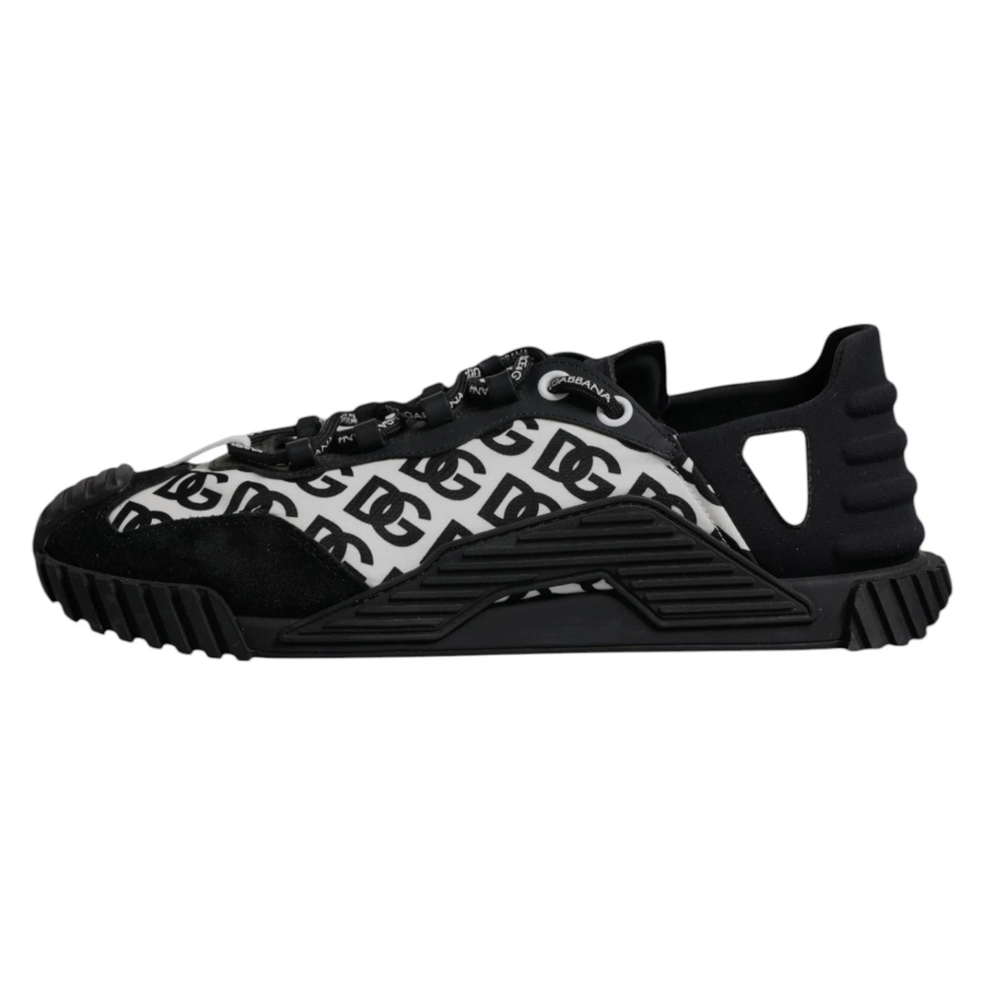 Dolce & Gabbana Black Logo Lace Up Low Top NS1 Sneakers
