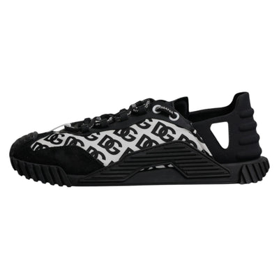Dolce & Gabbana Black Logo Lace Up Low Top NS1 Sneakers