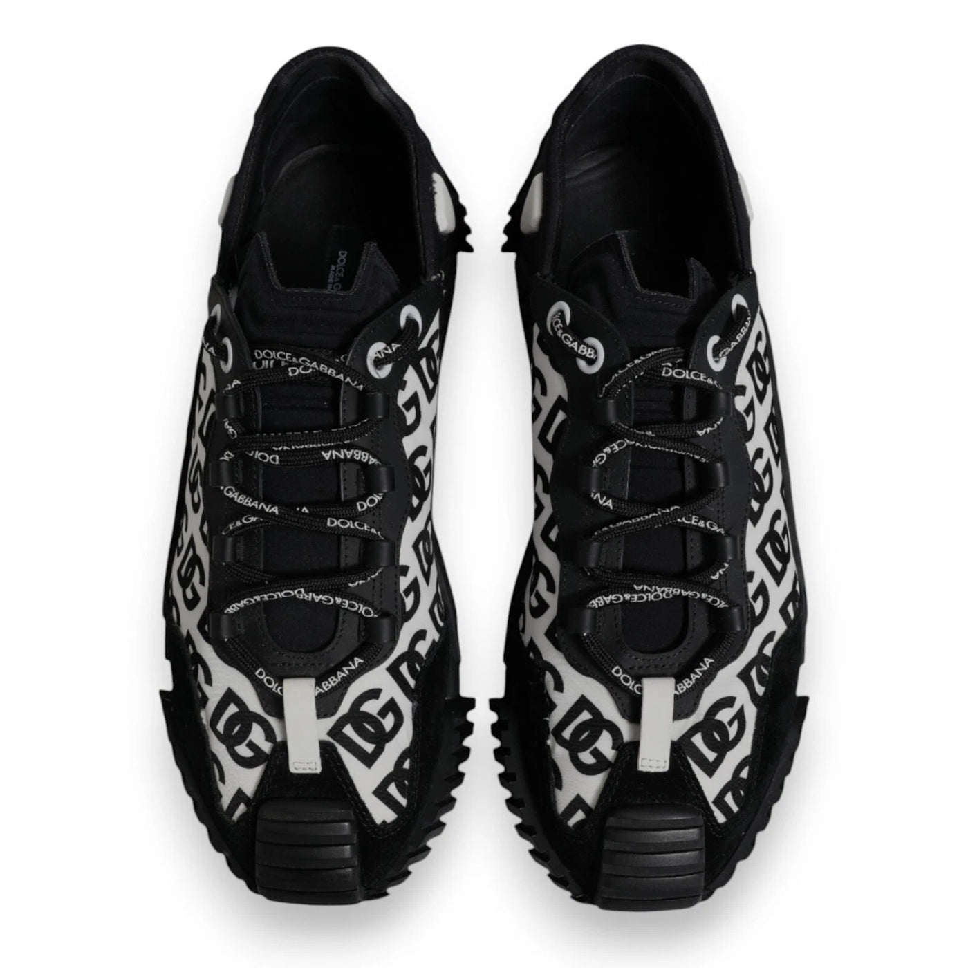 Dolce & Gabbana Black Logo Lace Up Low Top NS1 Sneakers