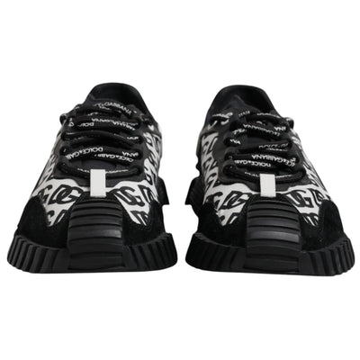 Dolce & Gabbana Black Logo Lace Up Low Top NS1 Sneakers