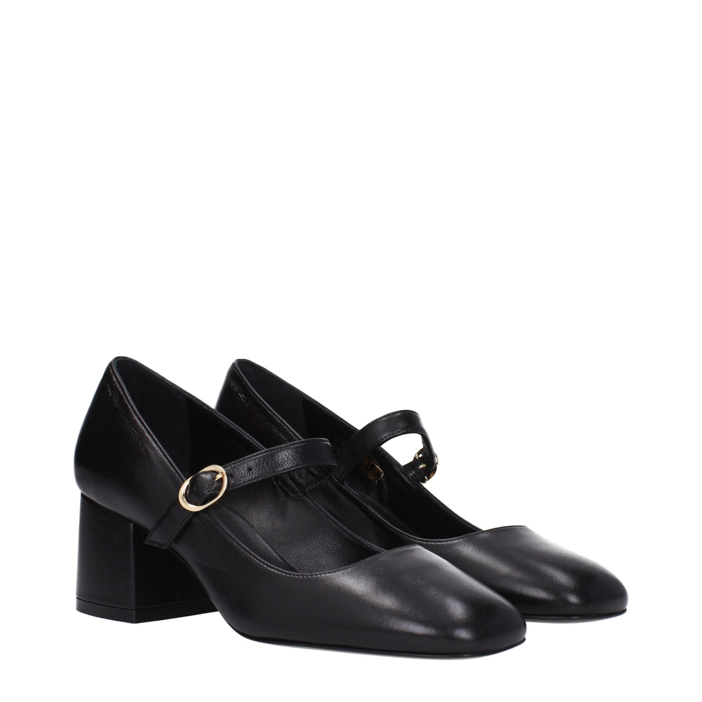 Stuart Weitzman Black Leather Mid Heel Pumps