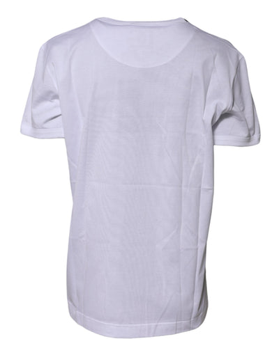 Dolce & Gabbana White Cotton Goodluck 2022 Crew Neck T-shirt