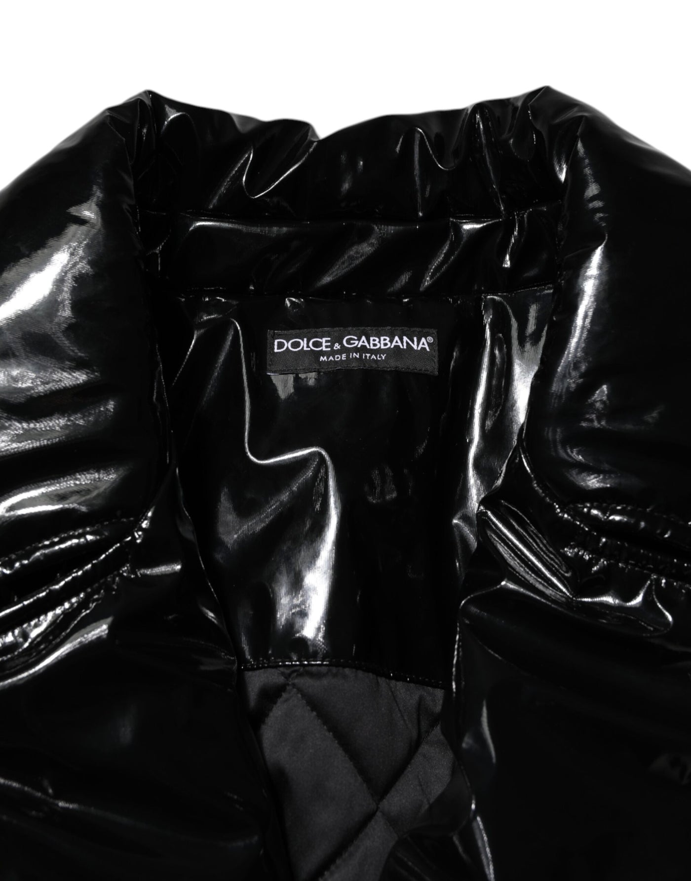 Dolce & Gabbana Black Polyester Quilted Puffer Coat Jacket