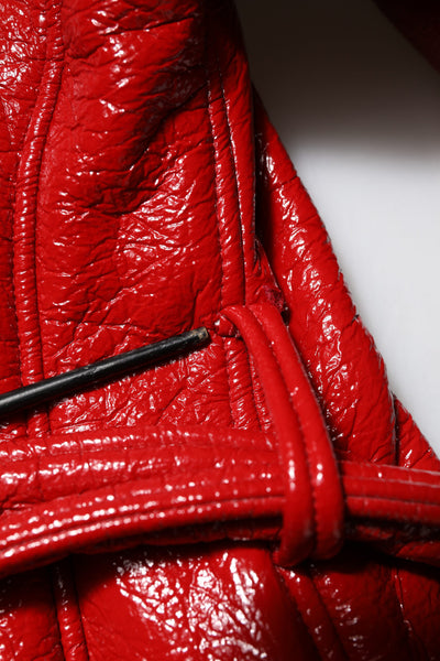 Dolce & Gabbana Red Wool Single Breasted Trench Coat Jacket