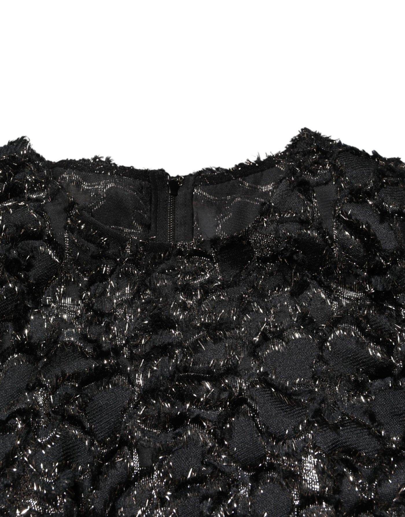 Dolce & Gabbana Black Sequin Bouclé Tweed Sheath Dress
