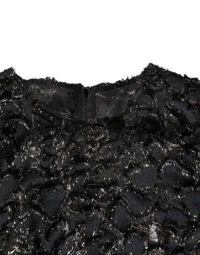 Dolce & Gabbana Black Sequin Bouclé Tweed Sheath Dress