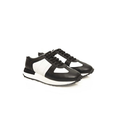 Cerruti 1881 Black Calfskin Men Sneaker