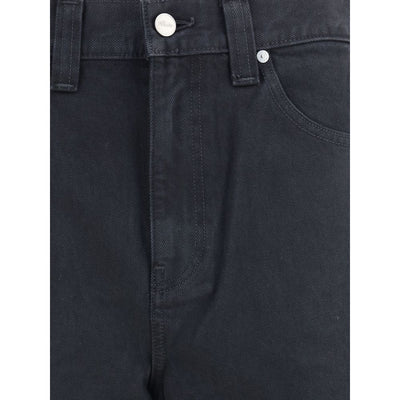 Khaite Black Cotton Straight-Leg Jeans