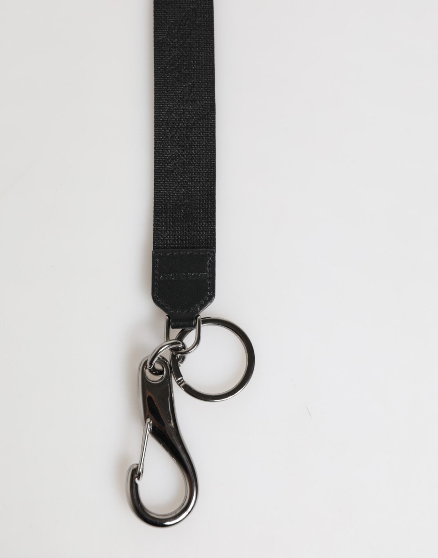 Dolce & Gabbana Black Yellow Polyester DG Logo Silver Keychain Keyring