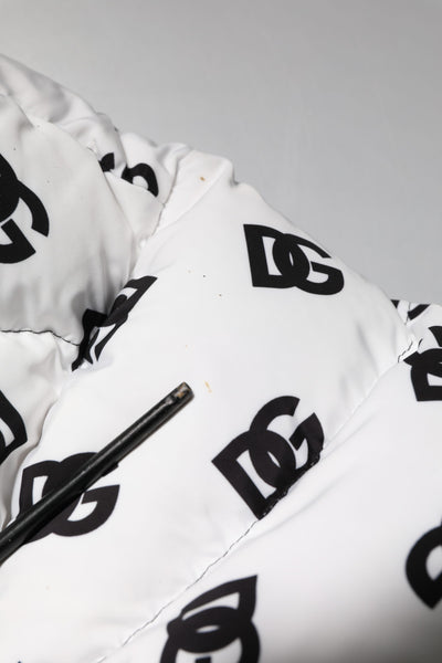 Dolce & Gabbana White DG Monogram Full Zip Quilted Jacket