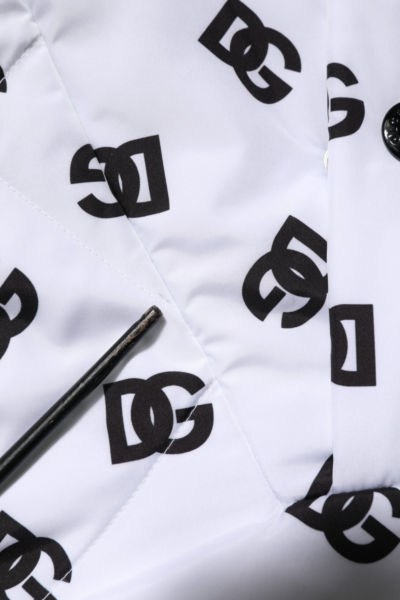 Dolce & Gabbana White DG Monogram Hooded Quilted Jacket