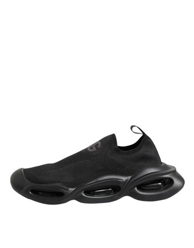 Dolce & Gabbana Black Slip On Wave Low Top Men Sneaker Shoes