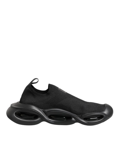 Dolce & Gabbana Black Slip On Wave Low Top Men Sneaker Shoes