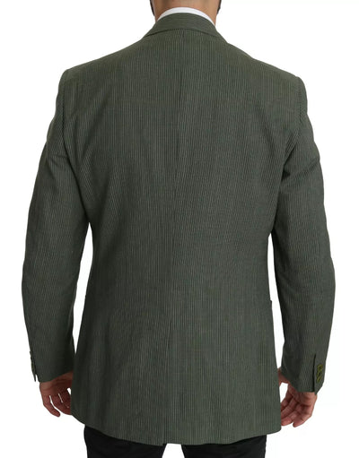 Romeo Gigli Green Linen Blazer One Piece Single Breasted Jacket