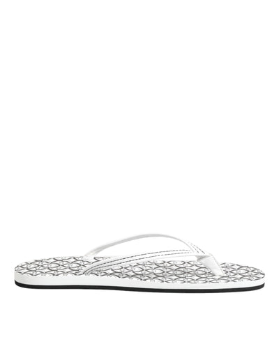 Dolce & Gabbana Black White Logo Beachwear Flats Slipper Shoes