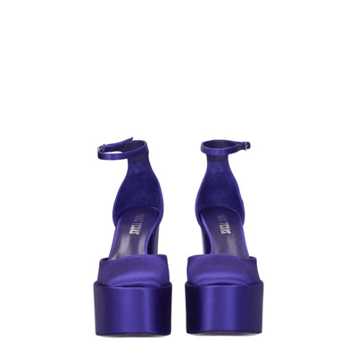 Paris Texas Purple Satin Platform Sandals