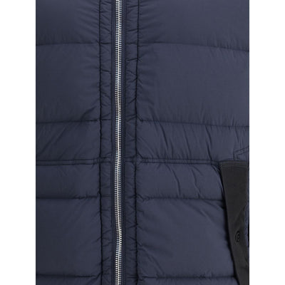 Stone Island Blue Polyamide Full-Length Jacket