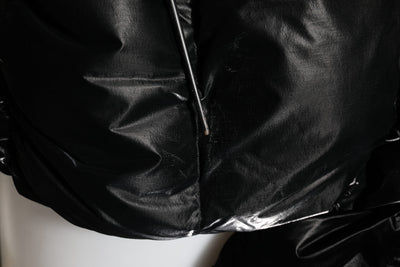 Dolce & Gabbana Black Logo Full Zip Hooded Quilted Jacket