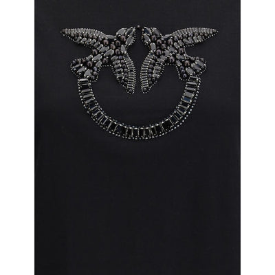 PINKO Black Cotton T-Shirt