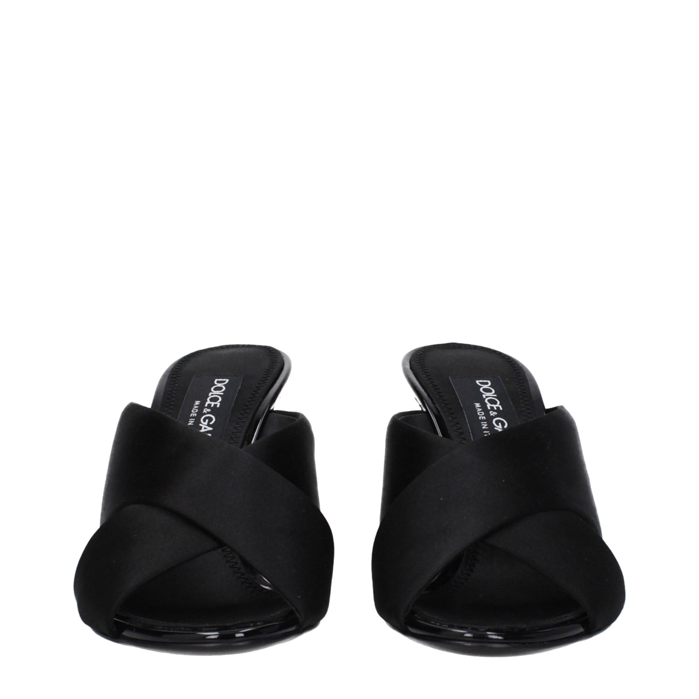 Dolce & Gabbana Black Satin Stiletto Heel Sandals