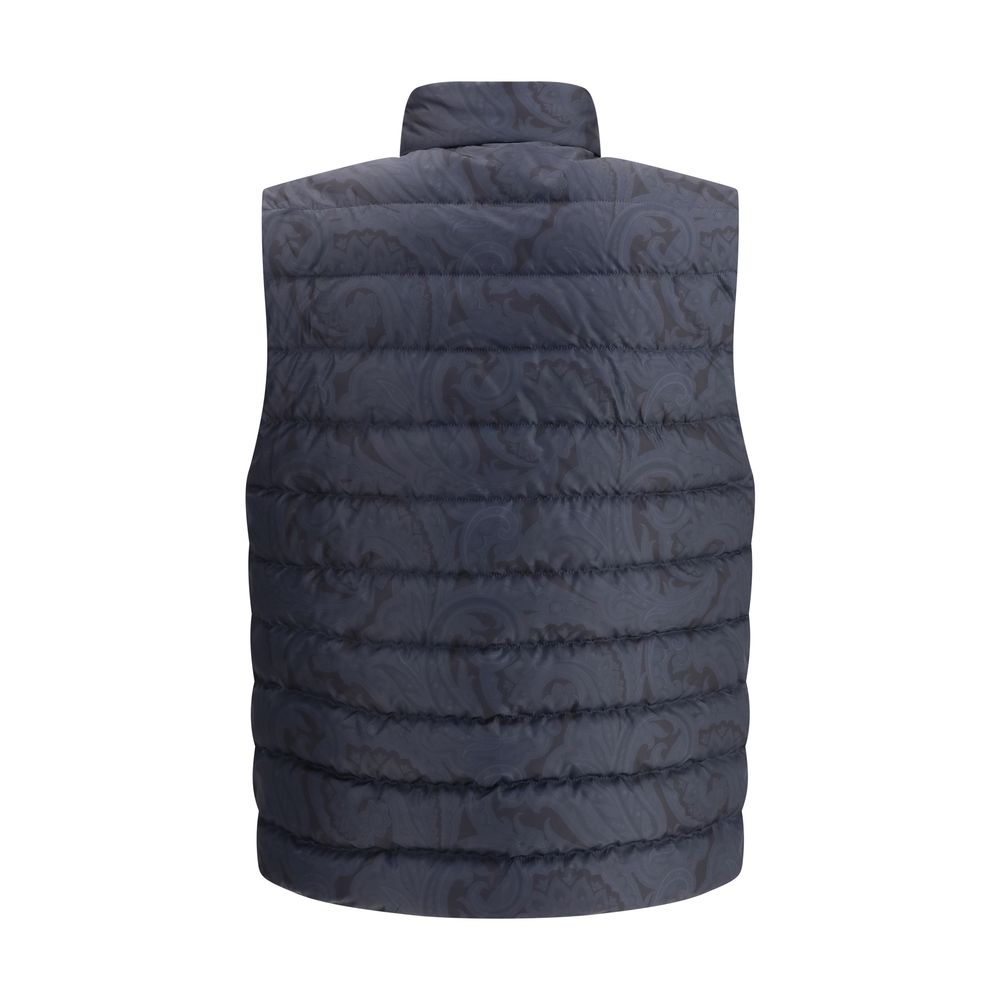 Etro Blue Polyester Sleveless Jacket