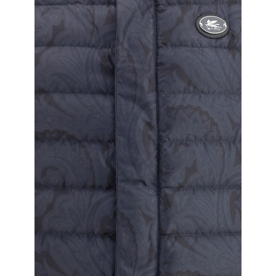 Etro Blue Polyester Sleveless Jacket