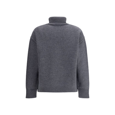 Ami Paris Gray Fleece Wool Turtleneck