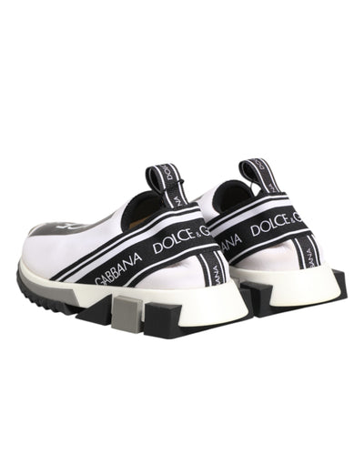 Dolce & Gabbana Black White Slip On Sorrento Sneakers Shoes