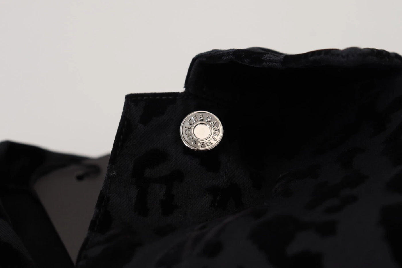 Dolce & Gabbana Cotton Black Leopard Long Sleeve Denim Jacket