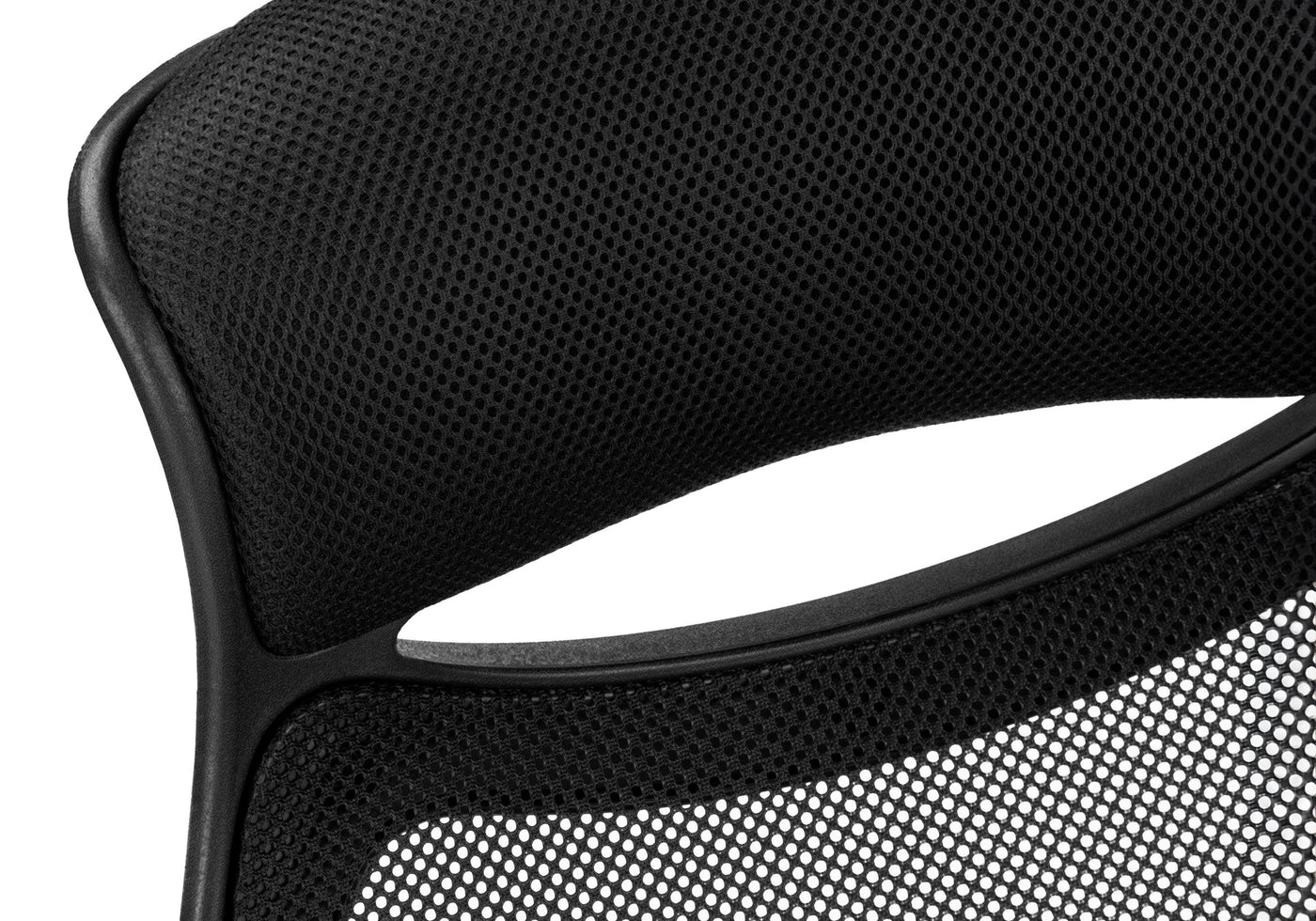 Office Chair, Adjustable Height, Swivel, Ergonomic, Armrests, Computer Desk, Work, Black Mesh, Chrome Metal, Contemporary, Modern