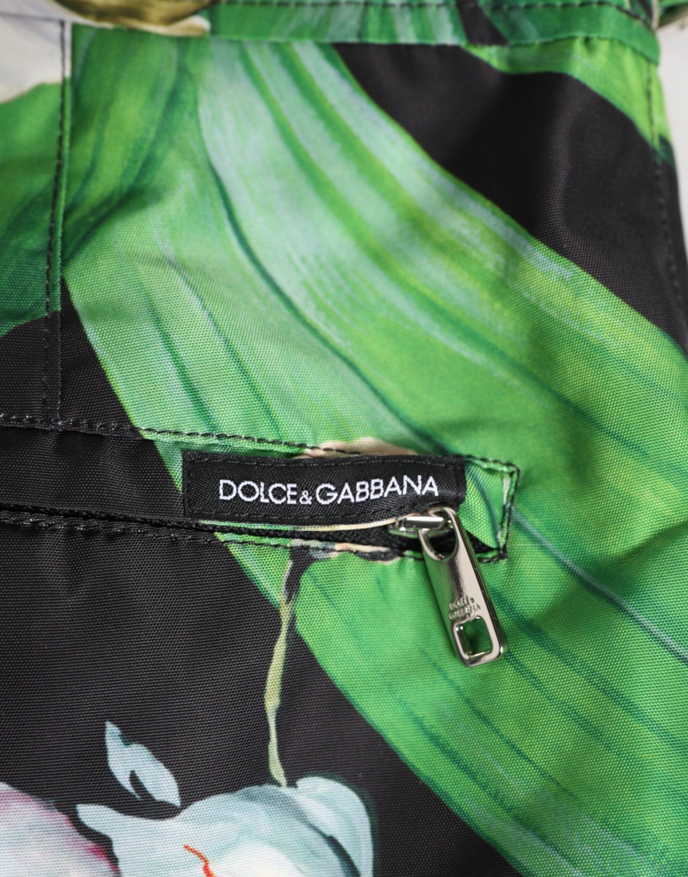 Dolce & Gabbana Black White Polyester Floral Orchid Print Shorts