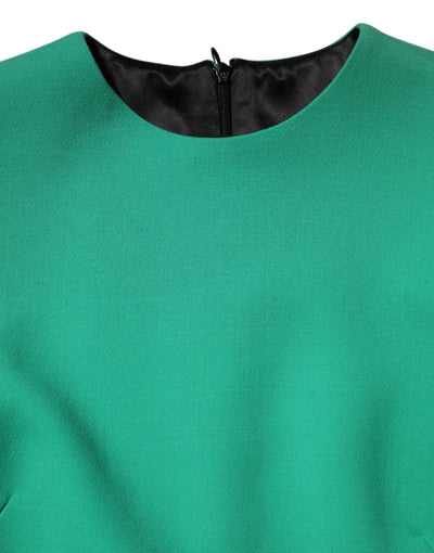 Dolce & Gabbana Green Viscose Acetate Mini Long Sleeve Dress