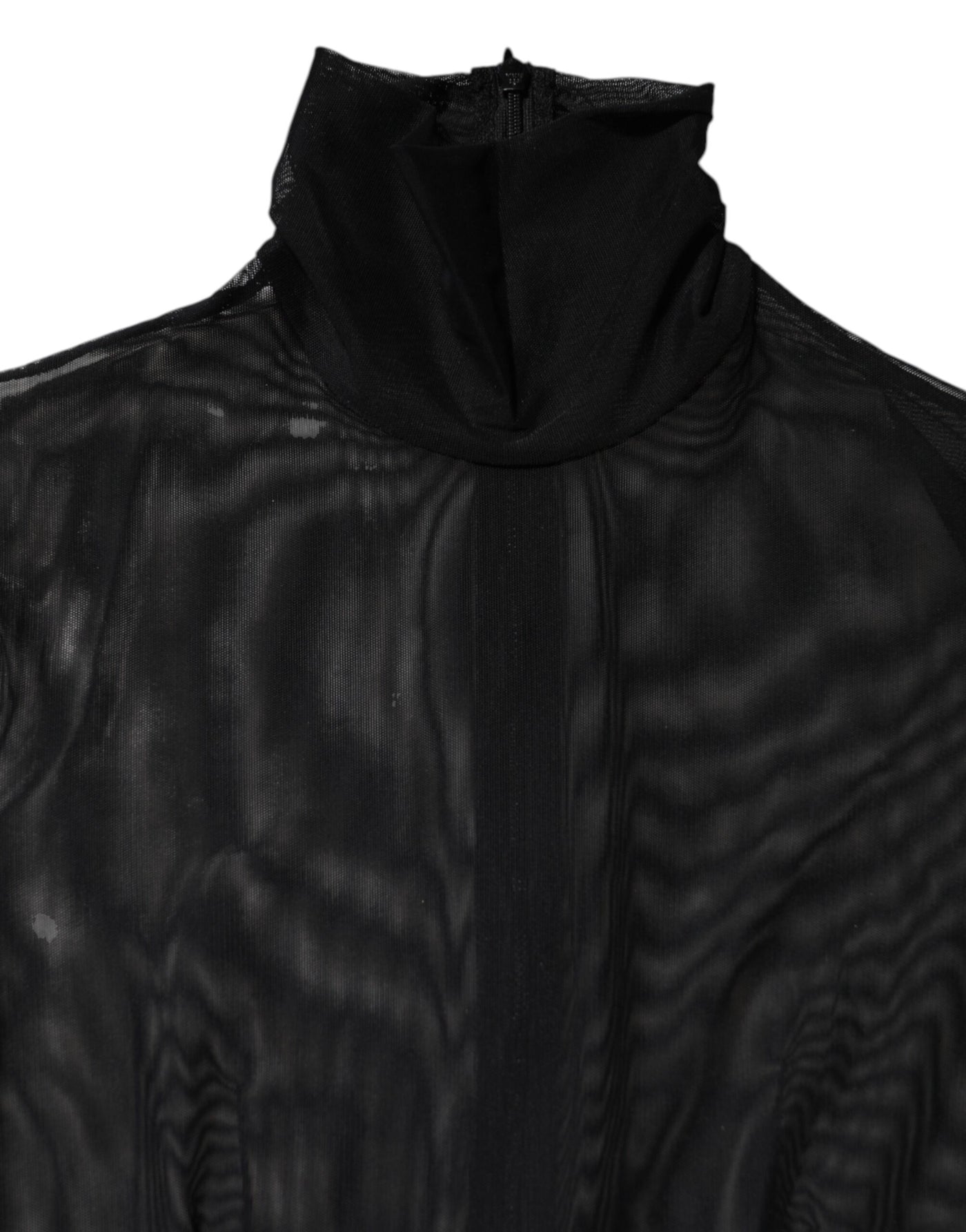 Dolce & Gabbana Black Sheer Mesh Long Sleeve Jumpsuit Bodysuit Dress