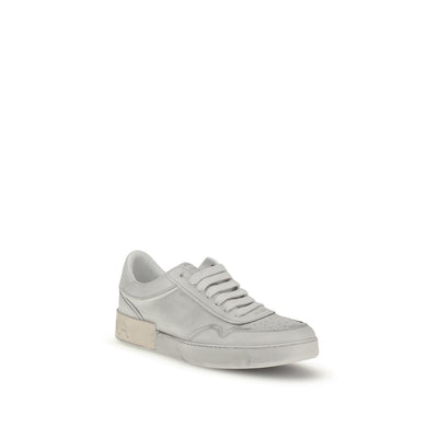 Dolce & Gabbana White Calf Leather Bos Taurus Low Top Sneakers