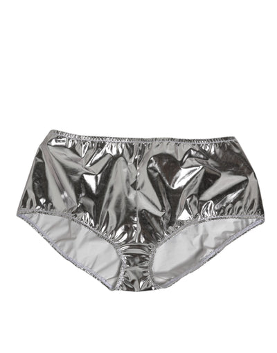 Dolce & Gabbana Silver Metallic High Waist Bikini Bottom Women  Underwear